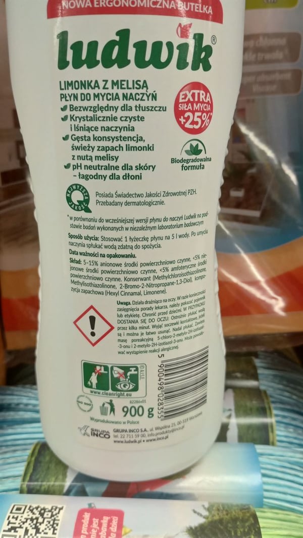 Opvaskemiddel Ludwik citron med citronmelisse 900g