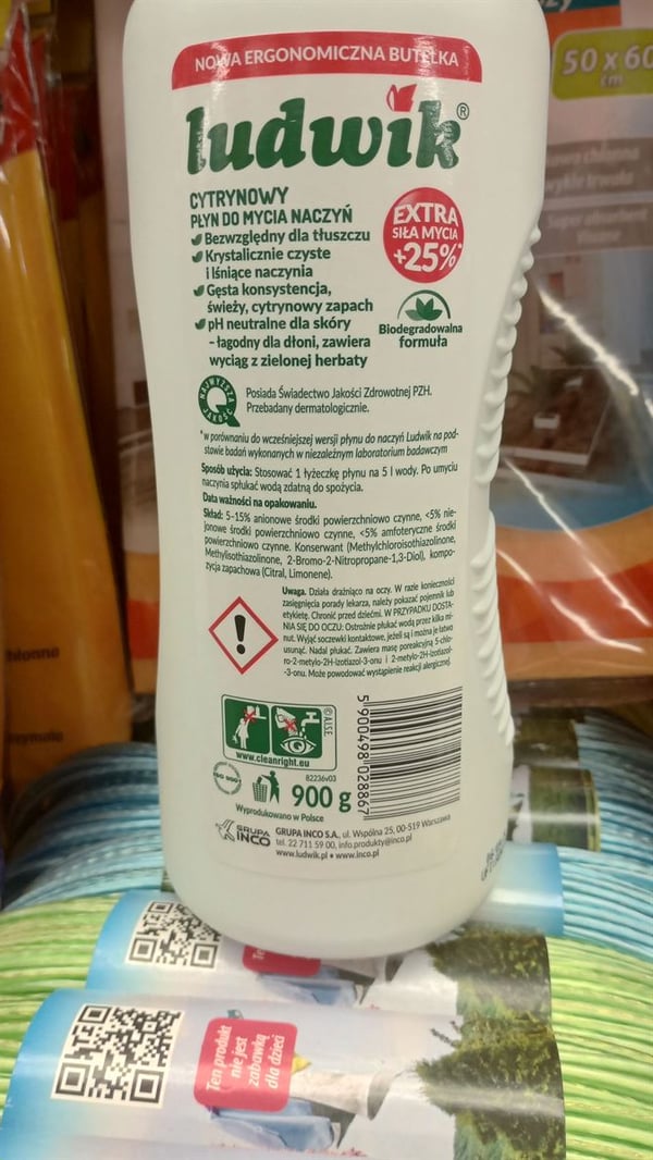 Ludwik astianpesuaine sitruuna 900g