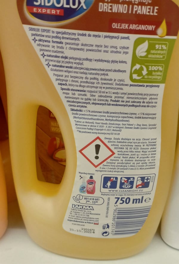 Væske til vask af gulve og paneler Sidolux 750 ml