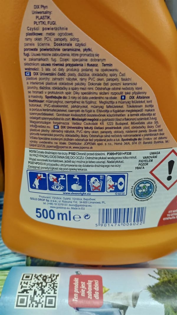 Fugan ja muovien puhdistusneste Dix 0,5 l