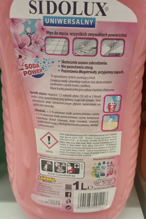Yleispesuaine Sidolux kirsikankukka 1 l