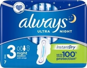 Always Ultra Night bindor med vingar 7 st