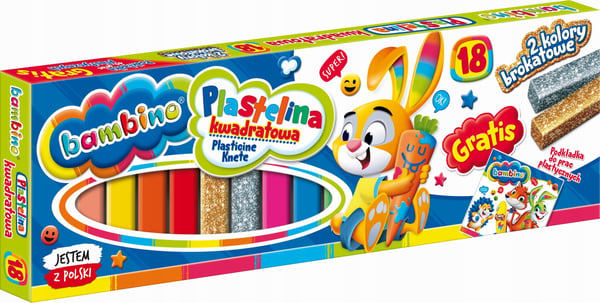 Mjuk rund plasticine, 18 färger