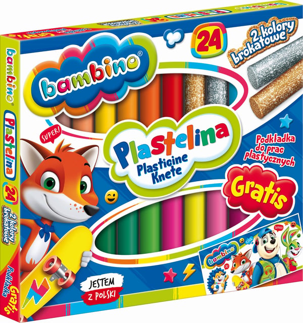 Rund skoleplasticine 24 farver