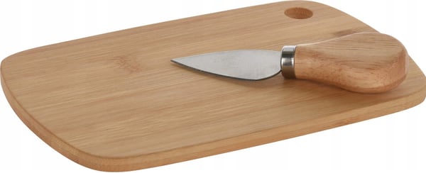 Bambubräda för servering av oster med kniv 12 x 20 cm