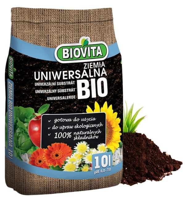Universaljord för blommor, ekologiska växter, naturlig, 10L