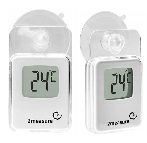 Elektronisk vinduestermometer med sugekop indvendigt/udvendigt
