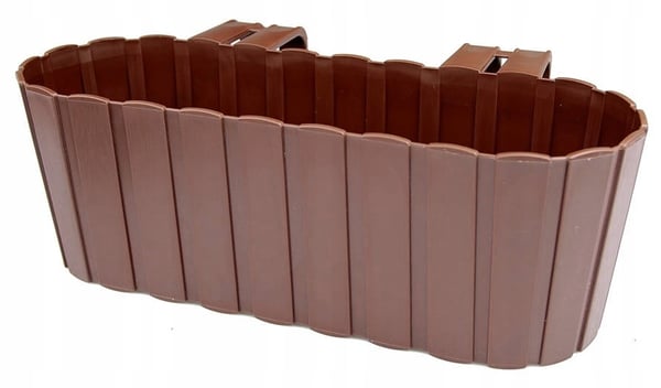 Brun balkonpotte til gelænder 38 cm