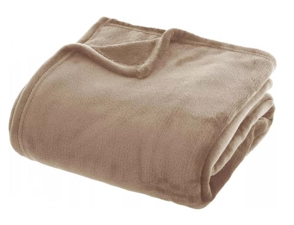 Beige fleece-päiväpeitto 125x150 cm