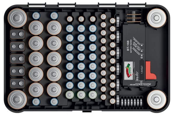 Kistenberg Batteriorganisator med Batteritester 85 Stykker