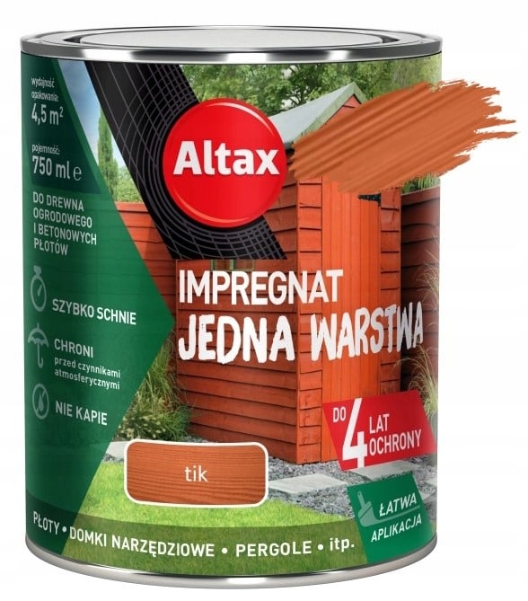 Imprægnering enkelt lag til træ og beton teak 0,75 l