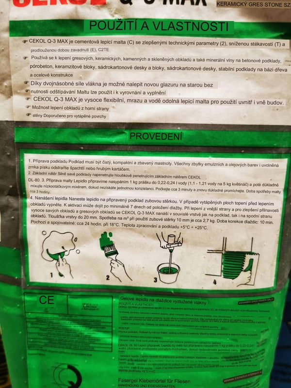 Fibergel fliseklæber Q3 maks. 5 kg