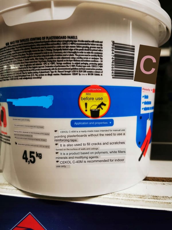 Båndfri spartelmasse til gipsplader 4,5 kg