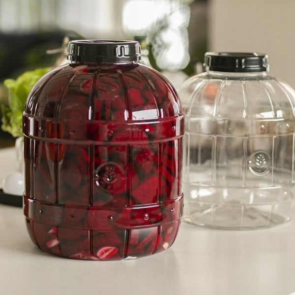 Plastburk med pickles och lock, 3 l