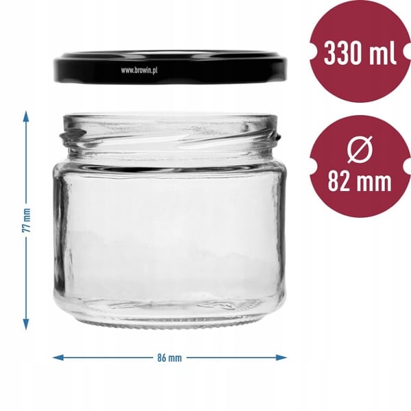 Purkit säilykkeille kierretulpilla 6 kpl 330 ml