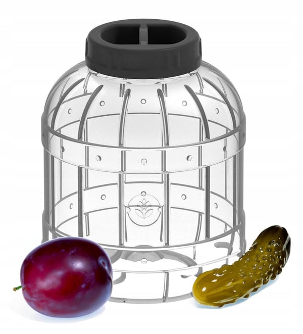 Multifunktionel plastkrukke til agurker med låg, 5 liter