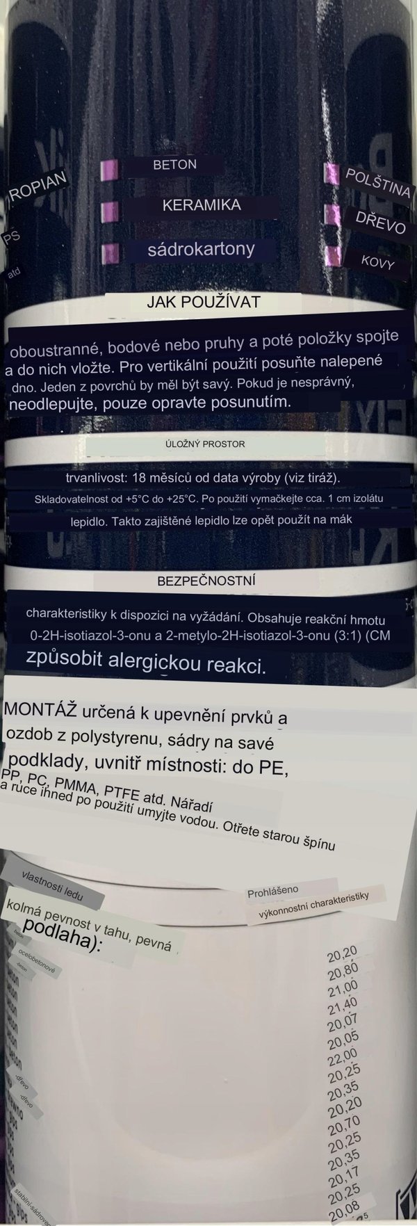 Liima kipsilevyille, stukkokiville ja polystyreenille 300 ml