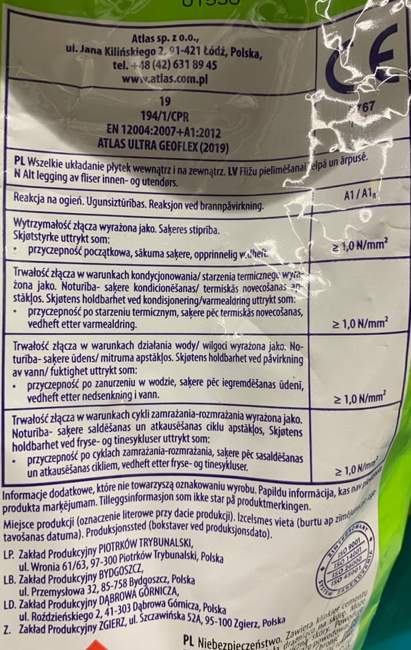Meget fleksibel gelfliseklæber 5 kg