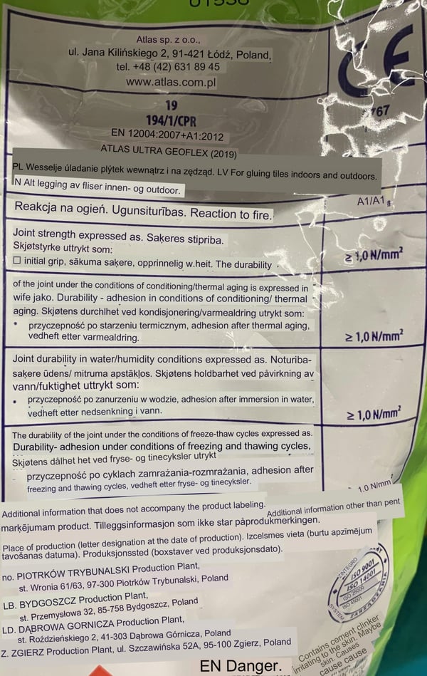 Meget fleksibel gelfliseklæber 5 kg