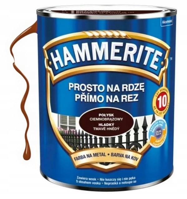 Hammerite Straight to Rust Metalmaling Brun 0,7 l