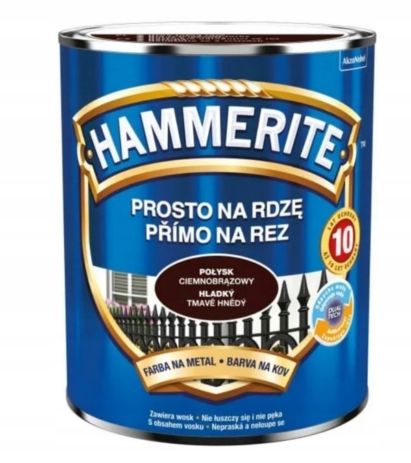 Hammerite Straight to Rust Metalmaling Brun 0,7 l