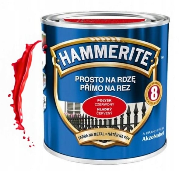 Hammerite Metalmaling Direkte til Rust Rød 0,7 l