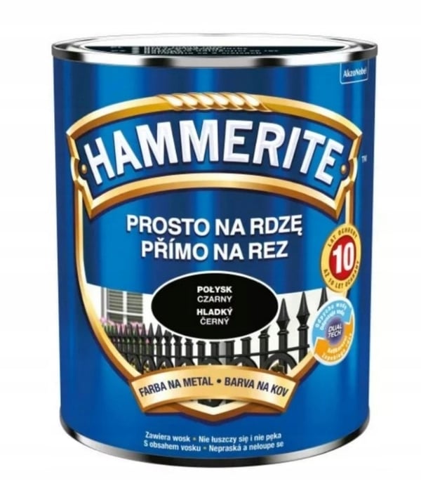 Hammerite Metalmaling Direkte til Rust Blank Sort 0,7 l