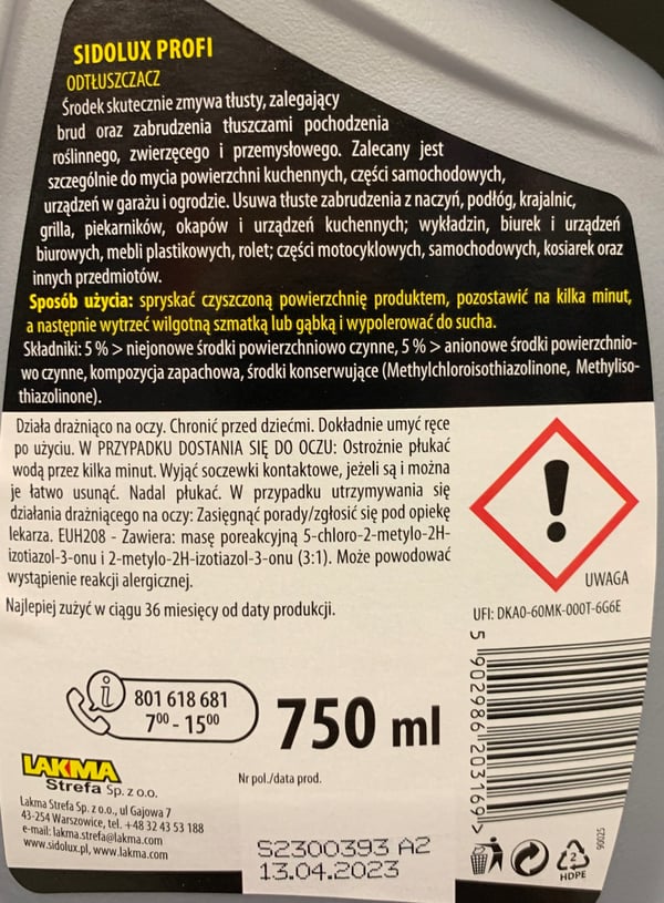 Sidolux Køkkenaf fedtningsmiddel 750 ml
