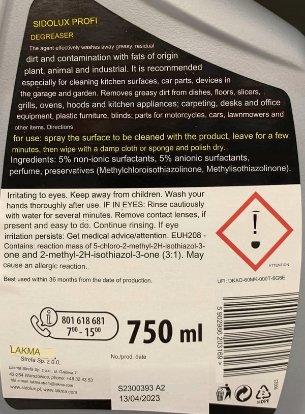Sidolux Køkkenaf fedtningsmiddel 750 ml