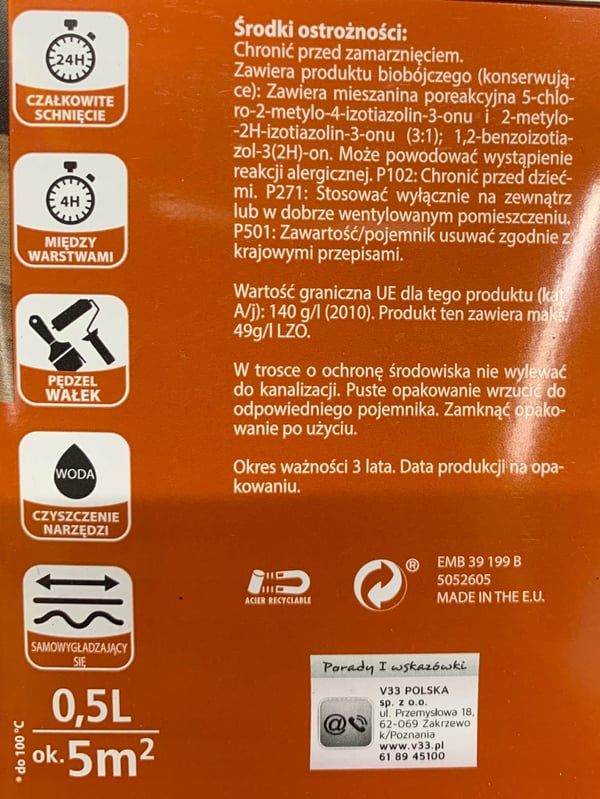 Farveløs køkkenbordpladelak 0,5 l