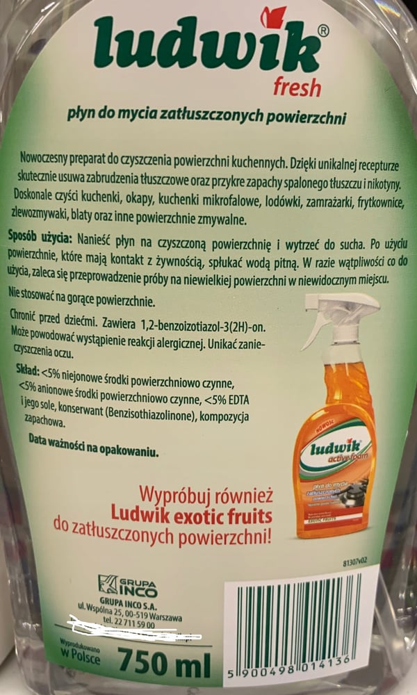 Ludwik rengöringsvätska för feta ytor 750 ml