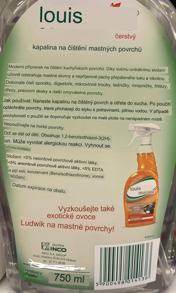 Ludwik rengöringsvätska för feta ytor 750 ml