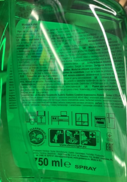 Ikkunoiden ja peilien puhdistusaine 750ml Window Plus