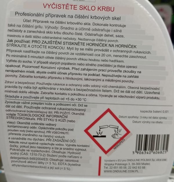 Væske til vask af pejsglas Feda 0,6 l