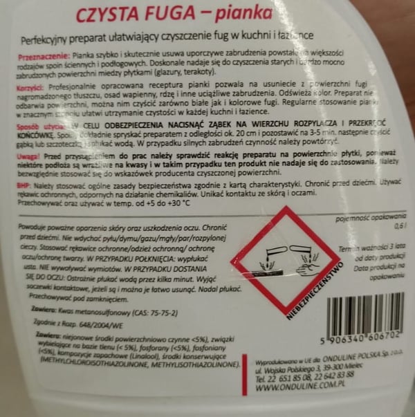 Skum til rengøring og vask af fuge Feda Expert 0,6 l