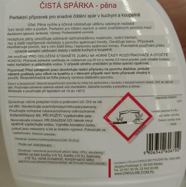 Skum til rengøring og vask af fuge Feda Expert 0,6 l