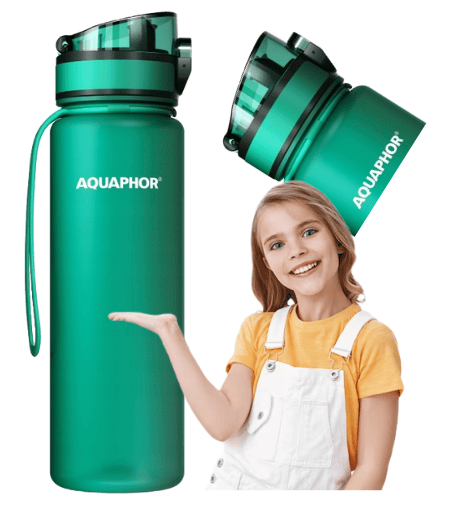Filterflaska för vatten Aquaphor 0,5 l grön + 1 filter