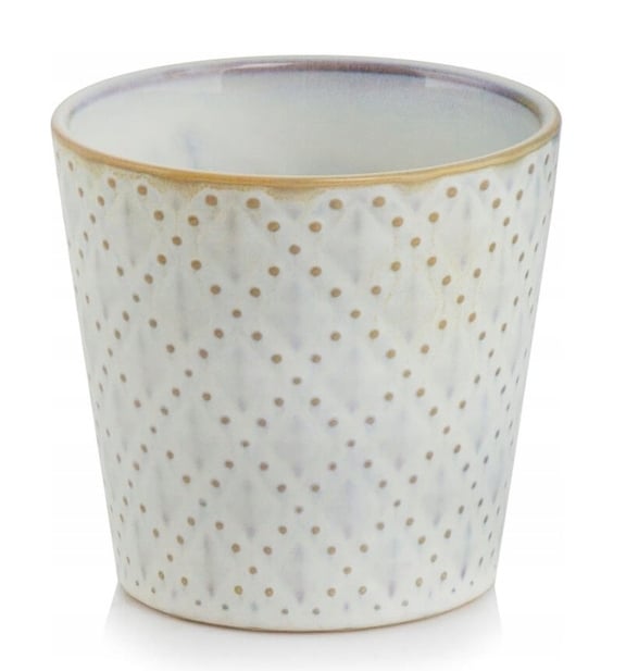 Stilfuld beige keramik urtepotte 14 x 13 cm