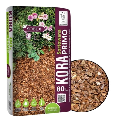 Tallbark för trädgårdsbruk, barrträ, Primo 80L, 10-20mm