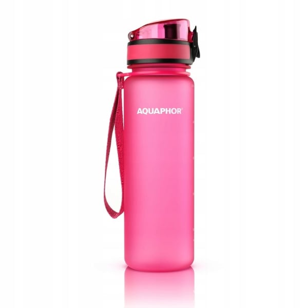 Aquaphor pinkki 0,5 l vesisuodatinpullo + 1 suodatin
