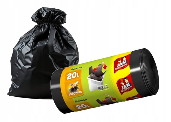 Jan Niezbędnyn sidotut jätesäkit mustat 20l 40 kpl