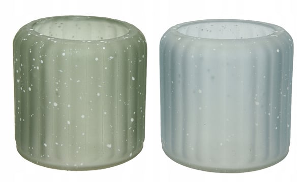 Dekorativ ljusstake i glas med prickar 7,5 x 8 cm 1 st. Dekorativ ljusstake i glas med prickar 7,5 x 8 cm 1 st.