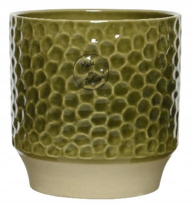 Keramisk blomsterpotte grøn 13 x 13 cm