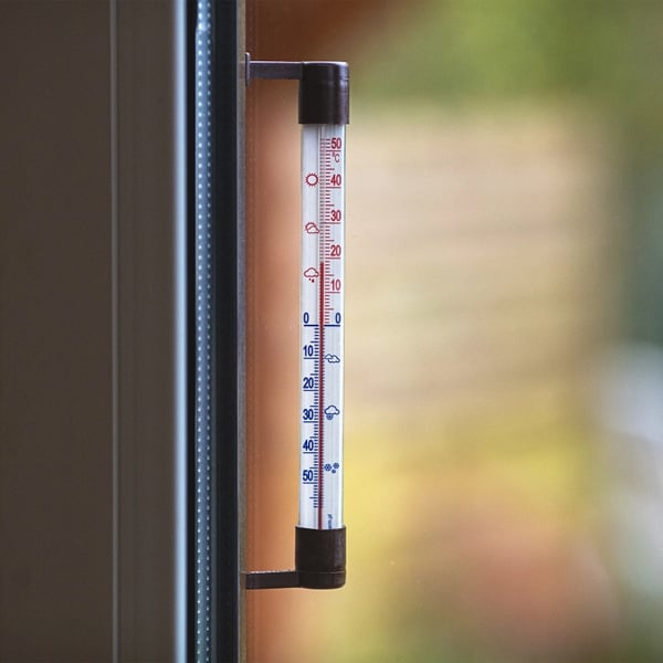 Ruskea itseliimautuva ulkolämpömittari 22 cm