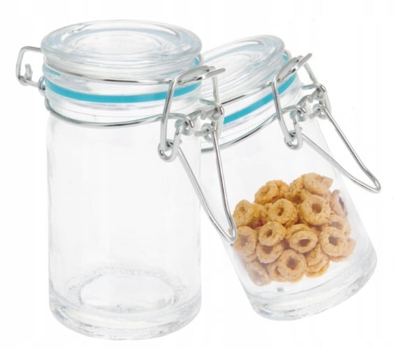 Krukke til opbevaring med klips 80 ml 4,5x8,5 cm