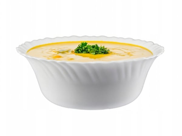 Hvid keramisk skål til supper og snacks 17,5 cm