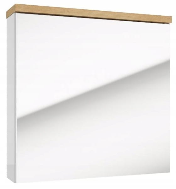 Ronda væghængt spejlskab til badeværelse i hvid højglans 60x50 cm
