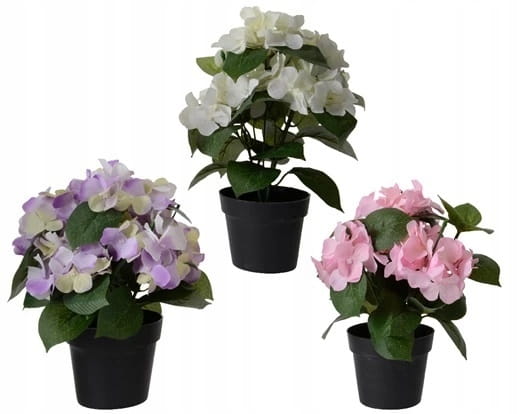 Hortensia i potte kunstig dekorativ plante 1 stk 24x25 cm