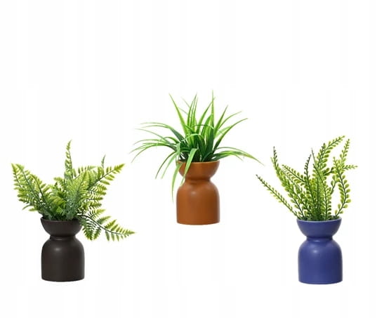 Kunstig grøn dekorativ plante i potte 1 stk 23x8 cm
