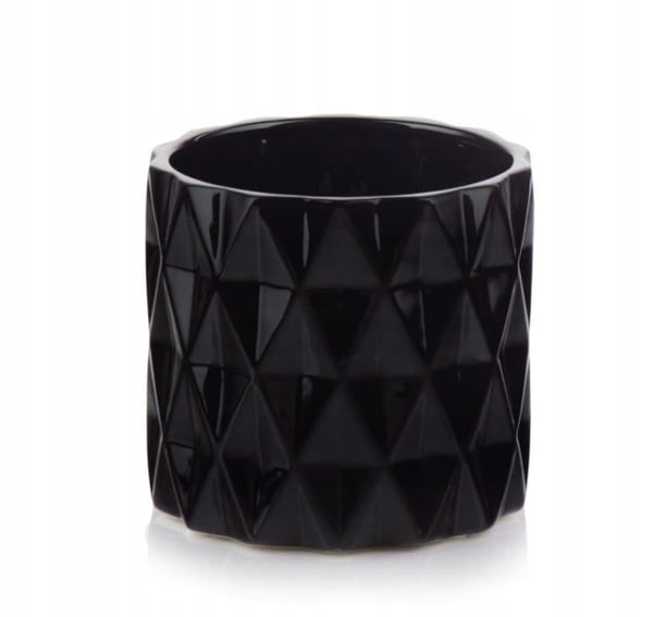 Keramisk grydelåg, sort, rundt, 13x12,5 cm, cylinder